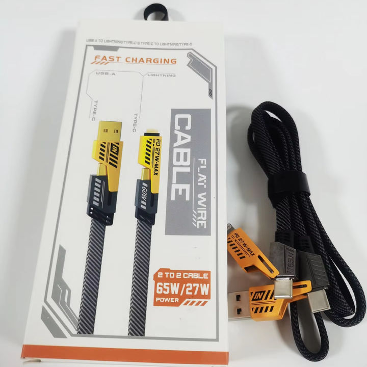 4-in-1 20W Metal USB-C Type C Braided Charger Cable Zinc Alloy Fast Charging Mobile Phone Data Wire Multi-Function USB Cable