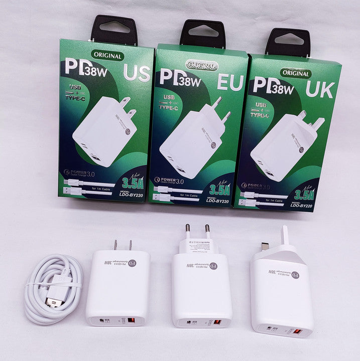 Made in China for Infinix Mobile Charger 2 Ports US EU UK Plug PD Wall Charger for Apple for Iphone Wholesale