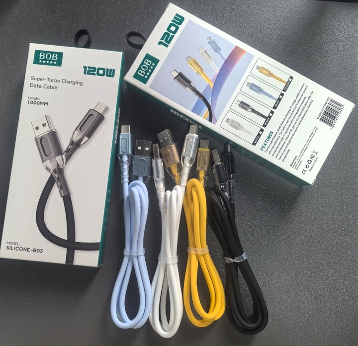 3ft Silicone USB Type-C Fast Charging Cable 3A Quick Charger Cord for iPhone for Samsung A36 A26 A16 A35 Data Cable