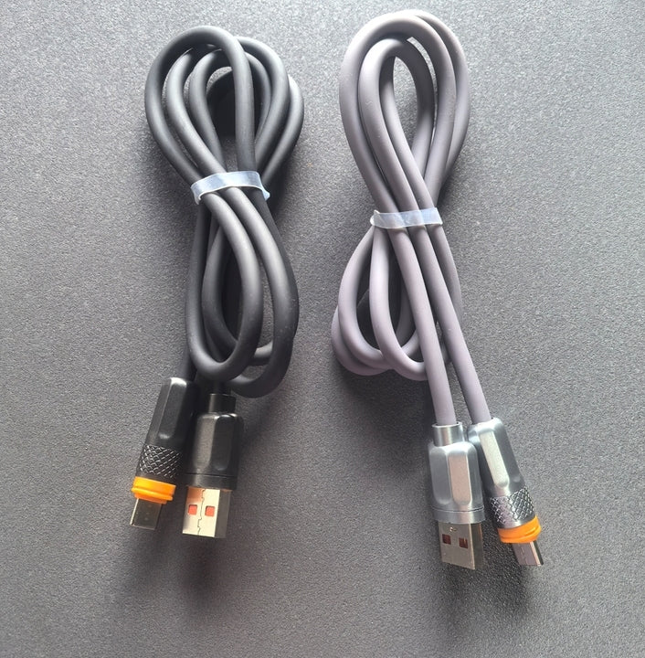 New Armor Design Anti-rotura Gold Head OD5.0 Silicone Soft Cable for Samsung for Xiaomi All Cell Phone USB C Data Cable