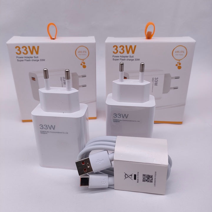 High Quality 33W USB Super Fast Charging for Xiaomi US EU Plug Adapter Travel Charger Adaptor for Redmi