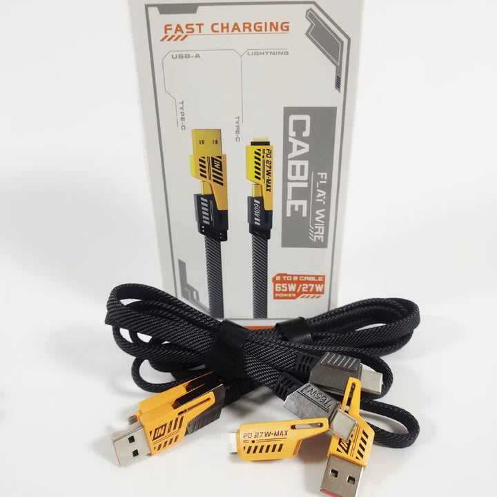 4-in-1 20W Metal USB-C Type C Braided Charger Cable Zinc Alloy Fast Charging Mobile Phone Data Wire Multi-Function USB Cable