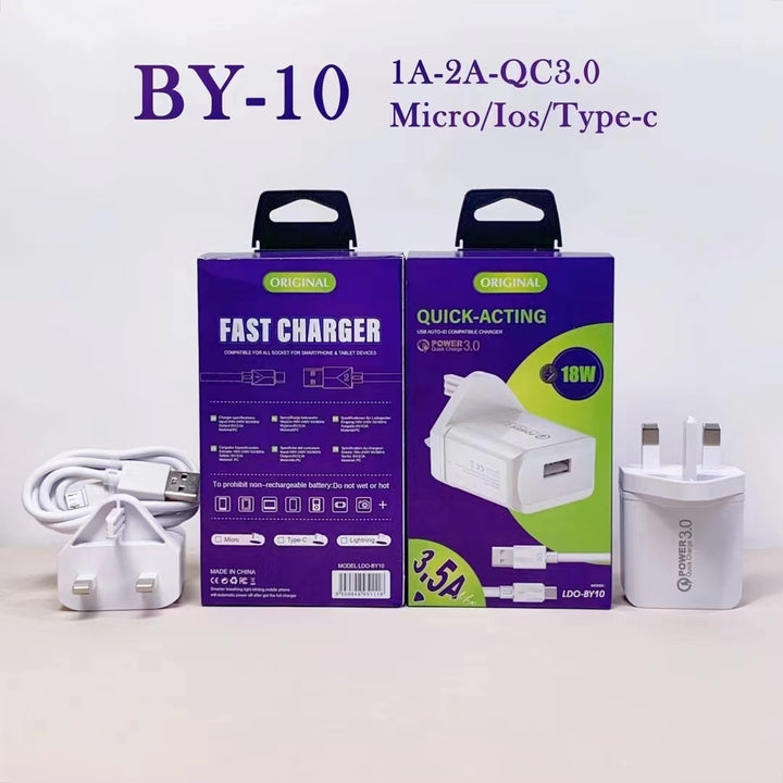 UK Fast Charger for Samsung QC3.0 Cell Phone Charger