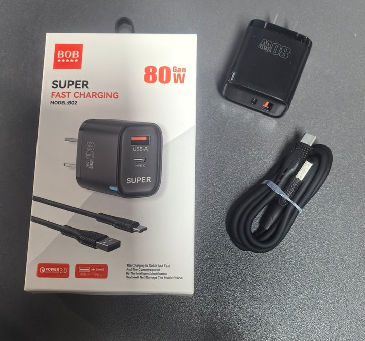 B02 25W Fast Charger OEM/ODM USB Type C Glowing LED Wall Adapter Charger for Samsung S24 S25 Ultra Android Phone Charger