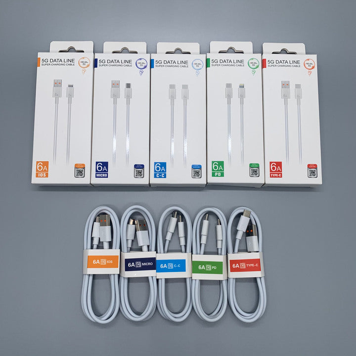 6A Super Fast Charge 66W USB C Charging Cable for Samsung for Huawei Type C PD Data Cable