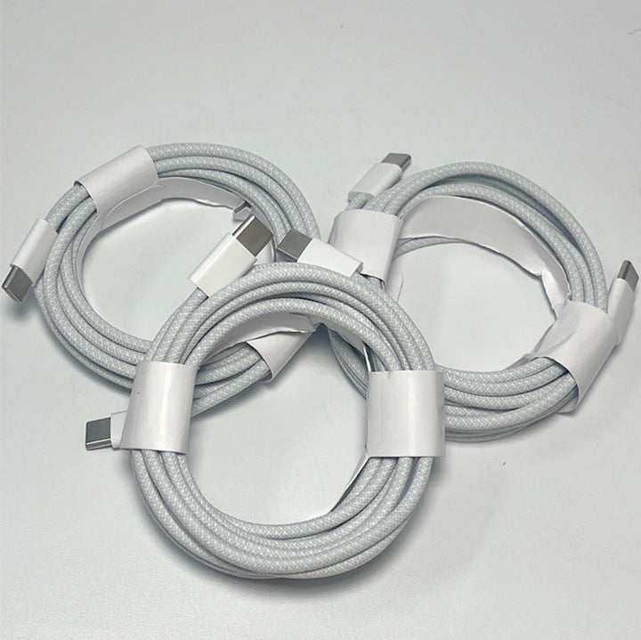 60W Fast Charging Type-C Data Cable Double-Head Braided 1M 2M 3M Lengthened C-C Flash Charging PD Cable