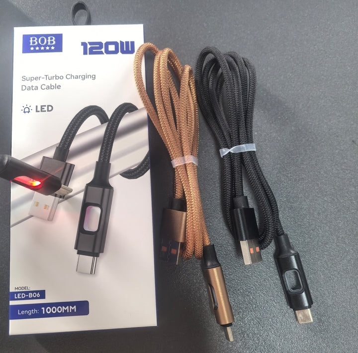 Type-C USB Cable with Braid Shielding-3A Fast Charging Metal & Nylon for Smart Watch Mobile Phone Power Bank Car Electronics