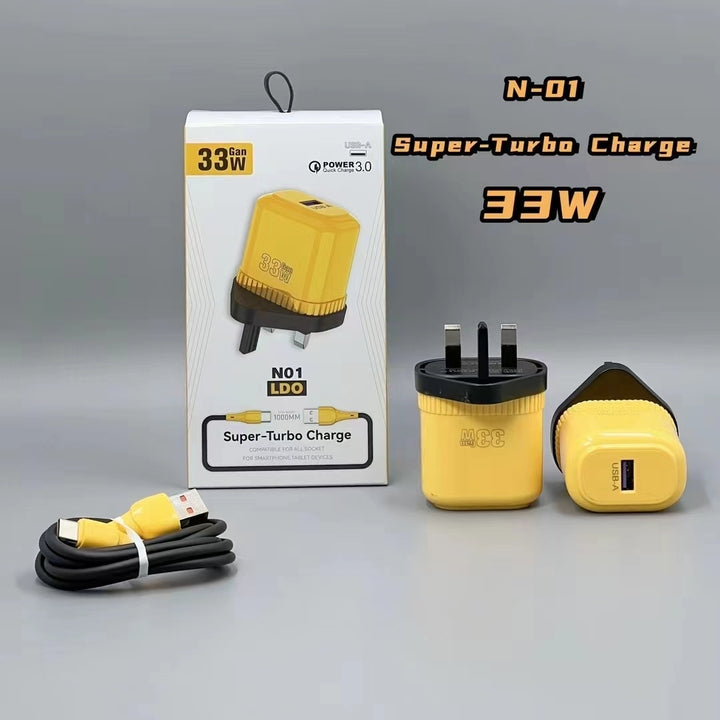 Quick Charge QC3.0 USB-C 5V/3A 33W Fast Charger for Mobile Phones