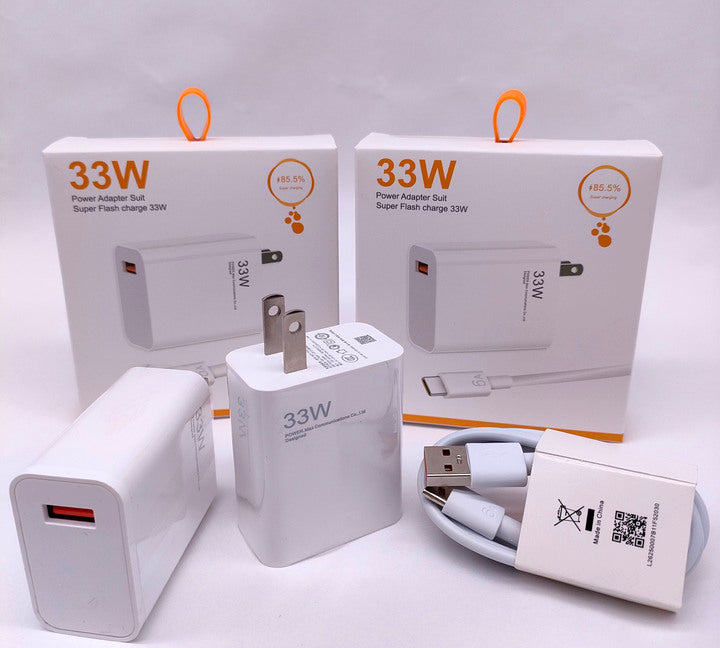 High Quality 33W USB Super Fast Charging for Xiaomi US EU Plug Adapter Travel Charger Adaptor for Redmi