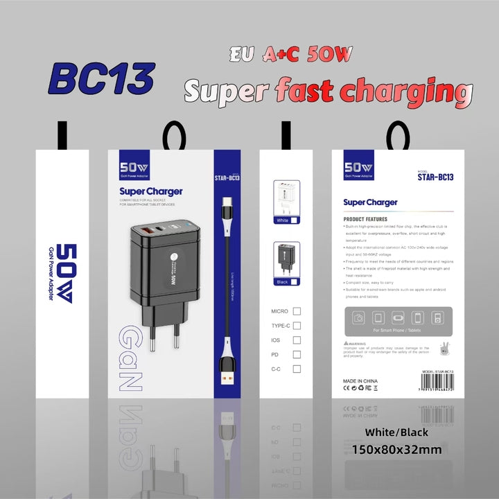 BC13 25W PD USB C Charger Super Fast Charging 5V/3A for Samsung S25 S24 S23 Ultra for Xiaomi Travel Adapter Type C Wall Charger