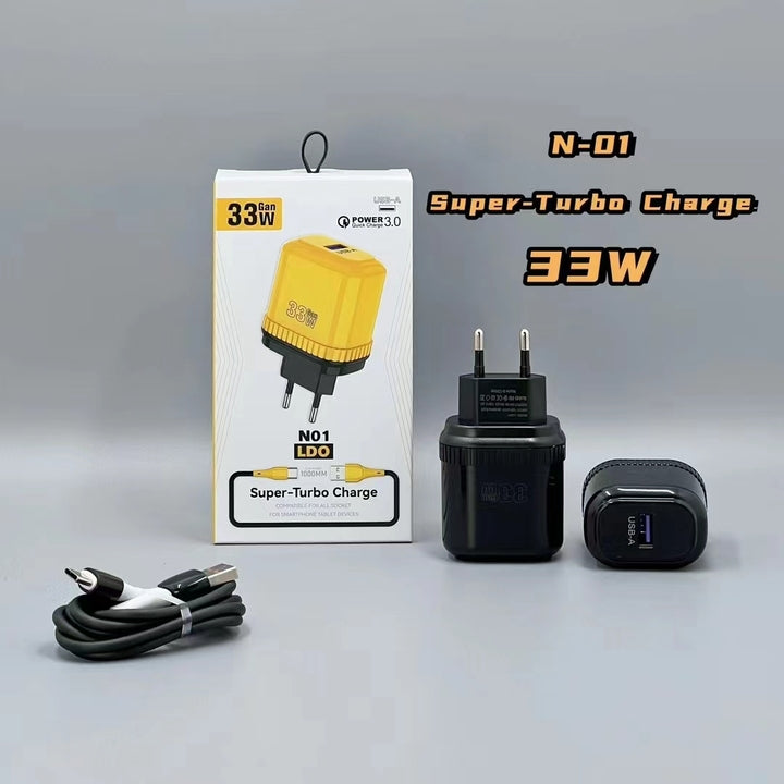 Quick Charge QC3.0 USB-C 5V/3A 33W Fast Charger for Mobile Phones