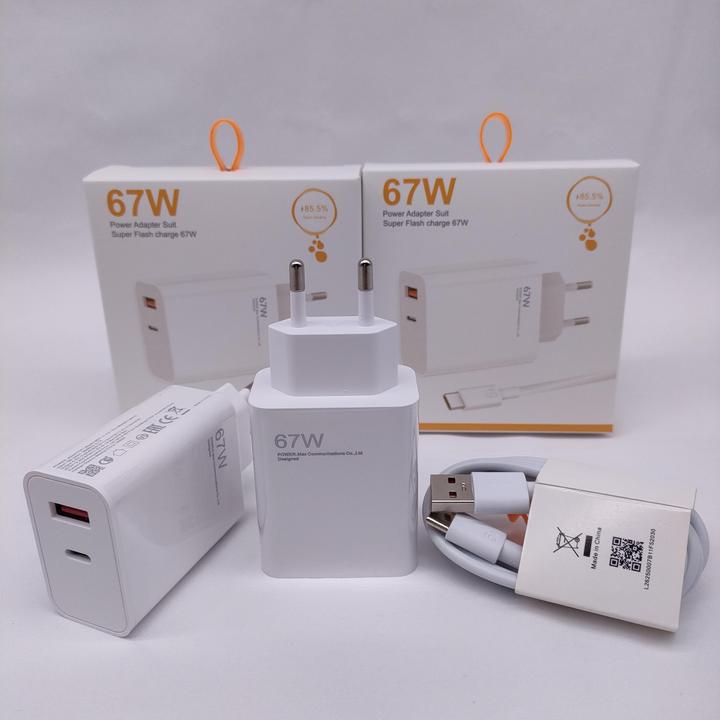 67W Super Fast Charger for Xiaomi Turbo Charger USB C PD Cell Phone Charging