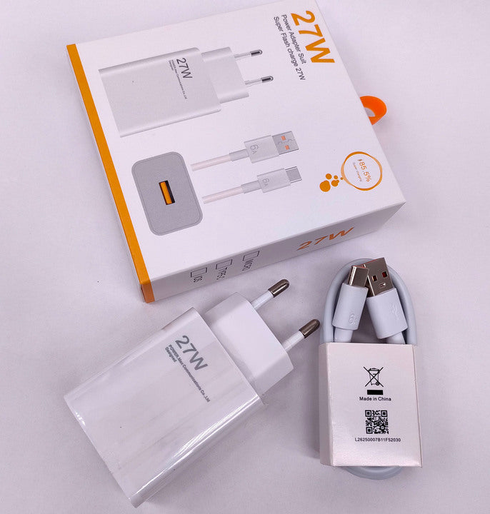 Max Fast Charger EU US Plug 27W Usb-c Wall Charger Cell Phone Fast Usb Wall Cargador