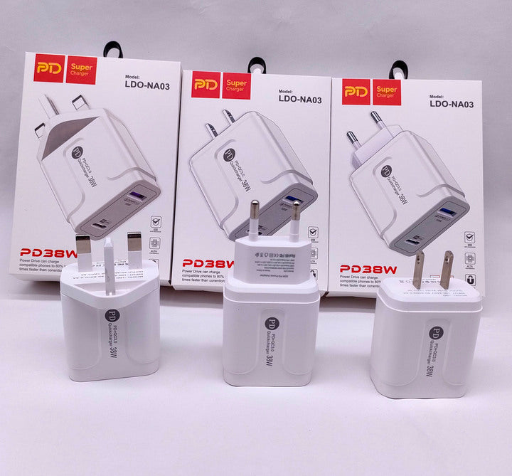 NA03 USB C Wall Charger 2 Port Type C Charger With QC3.0 Dual Usb 18W PD Fast Phone Charger