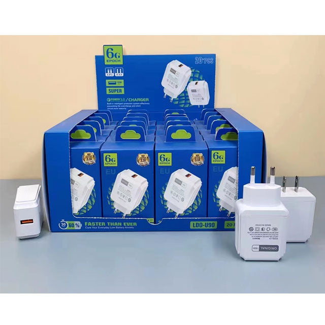 20 In1 Package USB Charger Quick Charge 3.0 Fast Phone Charger QC 3.0 Wall USB Adapter for Power Bank Portable Mobile