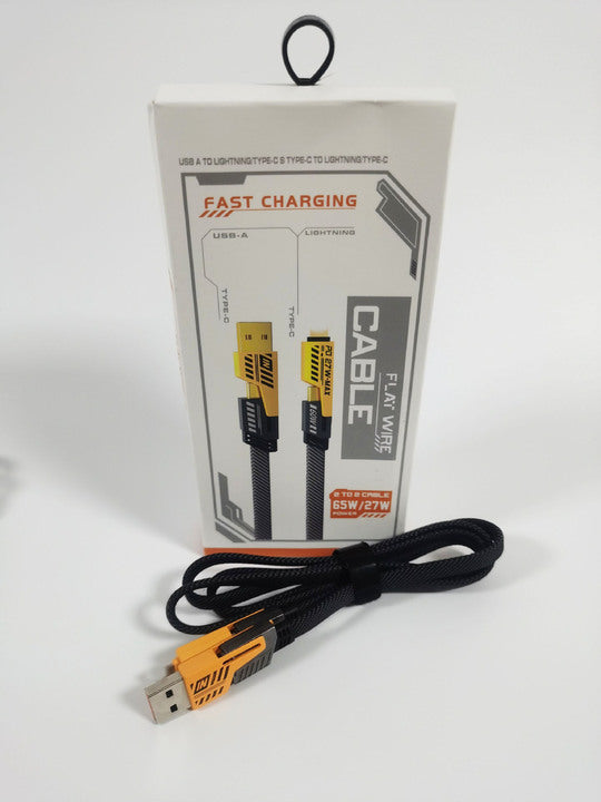 4-in-1 20W Metal USB-C Type C Braided Charger Cable Zinc Alloy Fast Charging Mobile Phone Data Wire Multi-Function USB Cable