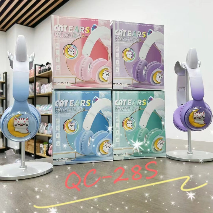 Factory Wholesaler Over-Ear Wireless Headphones for Kids Cute Cartoon E-Sports Gaming Headset Super Long Battery Life