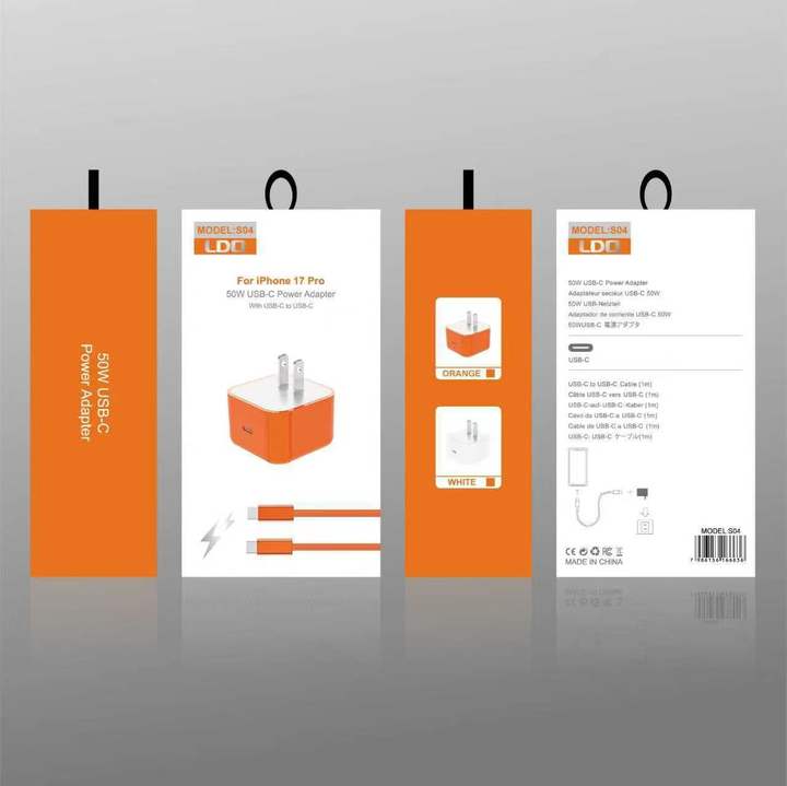 USB-C Fast Charger 40W PD 3.0 EU Plug for iPhone 17 Pro Max Smart Watch Mobile Phone Fireproof with Type-C Port