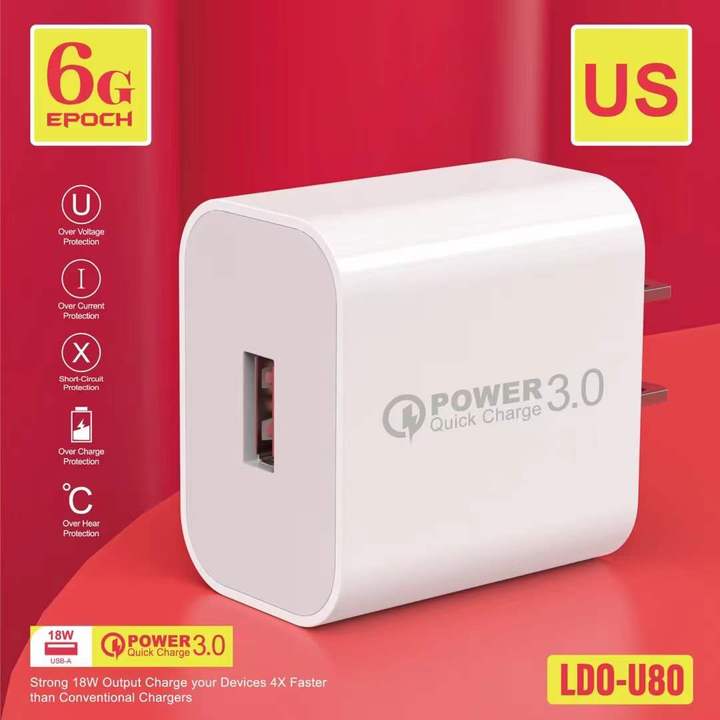U80 QC3.0 Usb Charger Quick Charger Fast Charging Cell Phone Adapter Portable Mini Wall Charger