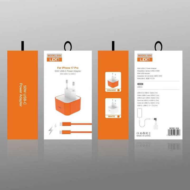 USB-C Fast Charger 40W PD 3.0 EU Plug for iPhone 17 Pro Max Smart Watch Mobile Phone Fireproof with Type-C Port