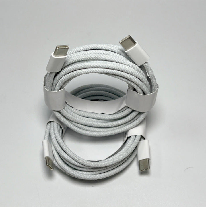 60W Fast Charging Type-C Data Cable Double-Head Braided 1M 2M 3M Lengthened C-C Flash Charging PD Cable