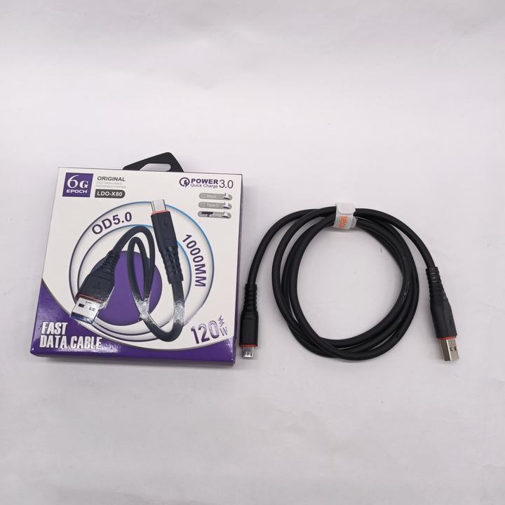 CX80 OD5.0 Super Fast Charging Data Cable Solft Silicone Phone Cable for Samsung Micro Type C USB Cable