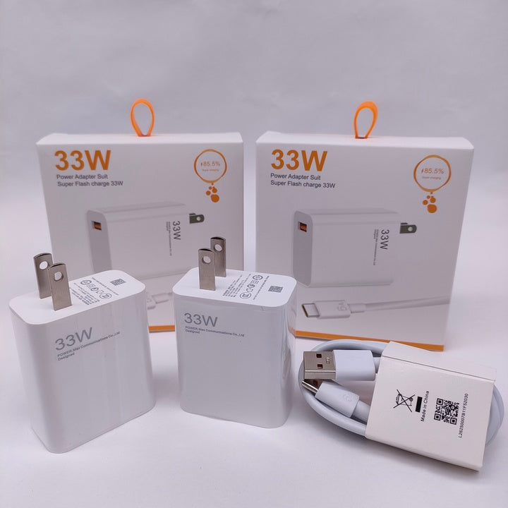 High Quality 33W USB Super Fast Charging for Xiaomi US EU Plug Adapter Travel Charger Adaptor for Redmi