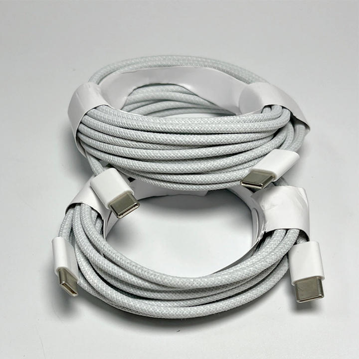 60W Fast Charging Type-C Data Cable Double-Head Braided 1M 2M 3M Lengthened C-C Flash Charging PD Cable