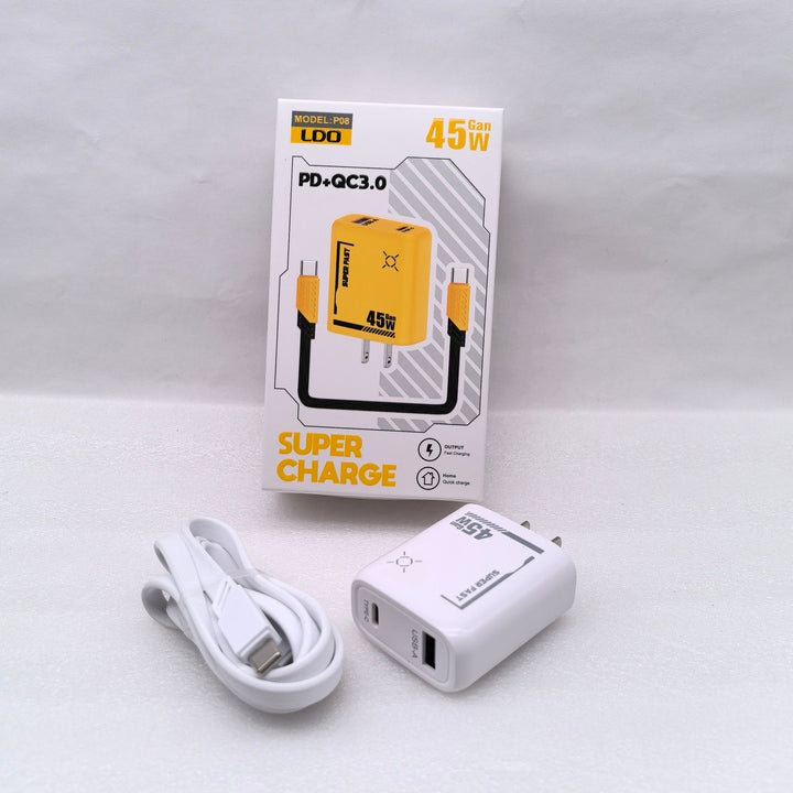 Travel-friendly PD20W USB C Wall Adapter with QC3.0 Fast Charging Technology Electric Mobile Phone Charger and USB Adapter