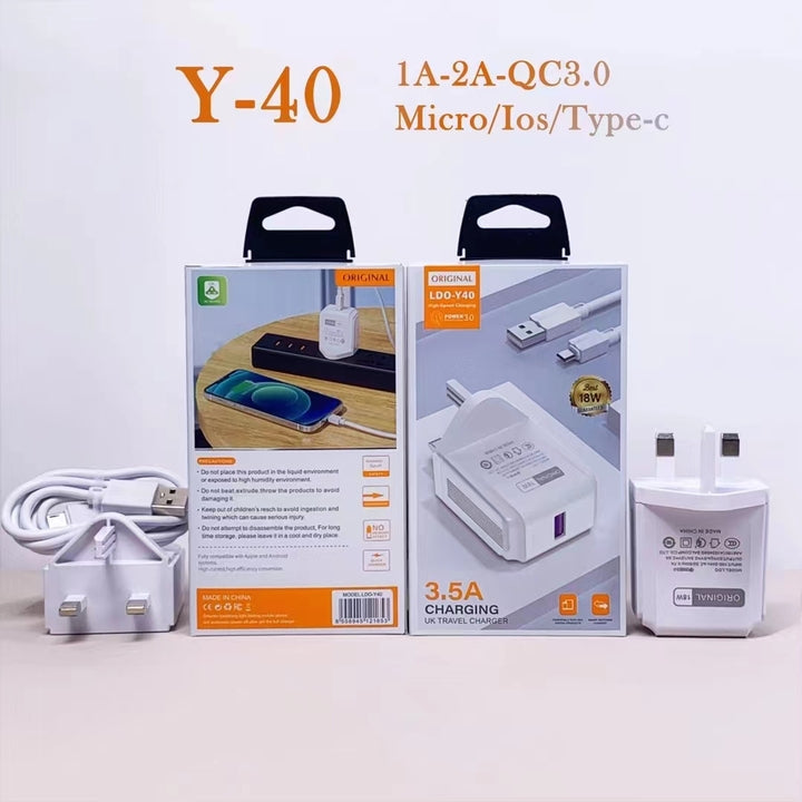 UK Fast Charger for Samsung QC3.0 Cell Phone Charger