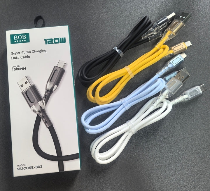 3ft Silicone USB Type-C Fast Charging Cable 3A Quick Charger Cord for iPhone for Samsung A36 A26 A16 A35 Data Cable