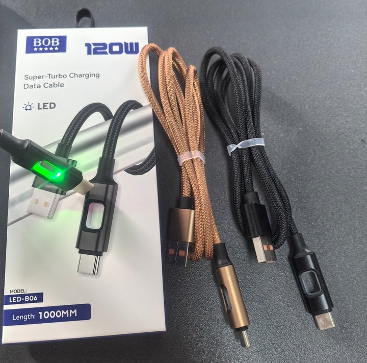 Type-C USB Cable with Braid Shielding-3A Fast Charging Metal & Nylon for Smart Watch Mobile Phone Power Bank Car Electronics