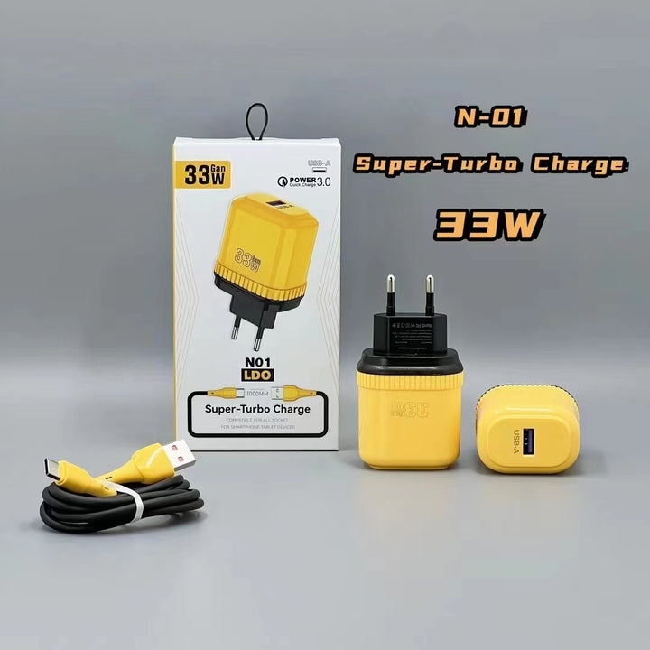 Quick Charge QC3.0 USB-C 5V/3A 33W Fast Charger for Mobile Phones