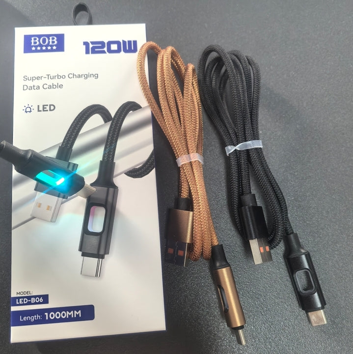 Type-C USB Cable with Braid Shielding-3A Fast Charging Metal & Nylon for Smart Watch Mobile Phone Power Bank Car Electronics