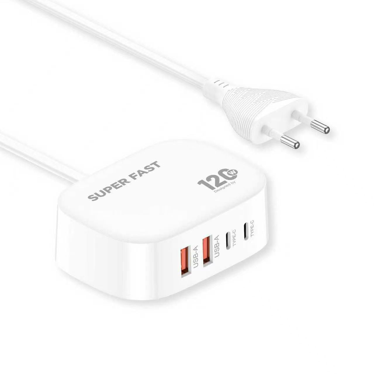 20W Fast Charger Multi-Port USB Wall Socket with 4 Charging Slots Universal Fast Charge for Phone & Adapter Devices